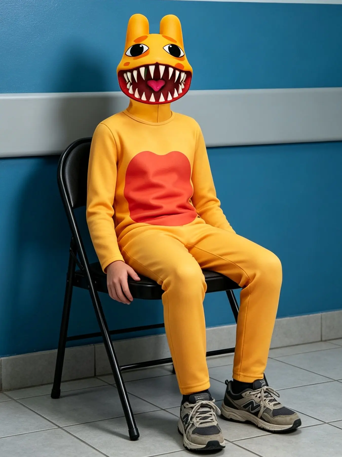Animal Hospital Costume for Kids with Mask, Halloween Kids Dress-Up, Costume Set, Slim-Fitting Jumpsuit, All-Over Print, Perfect for Boys' Game Night