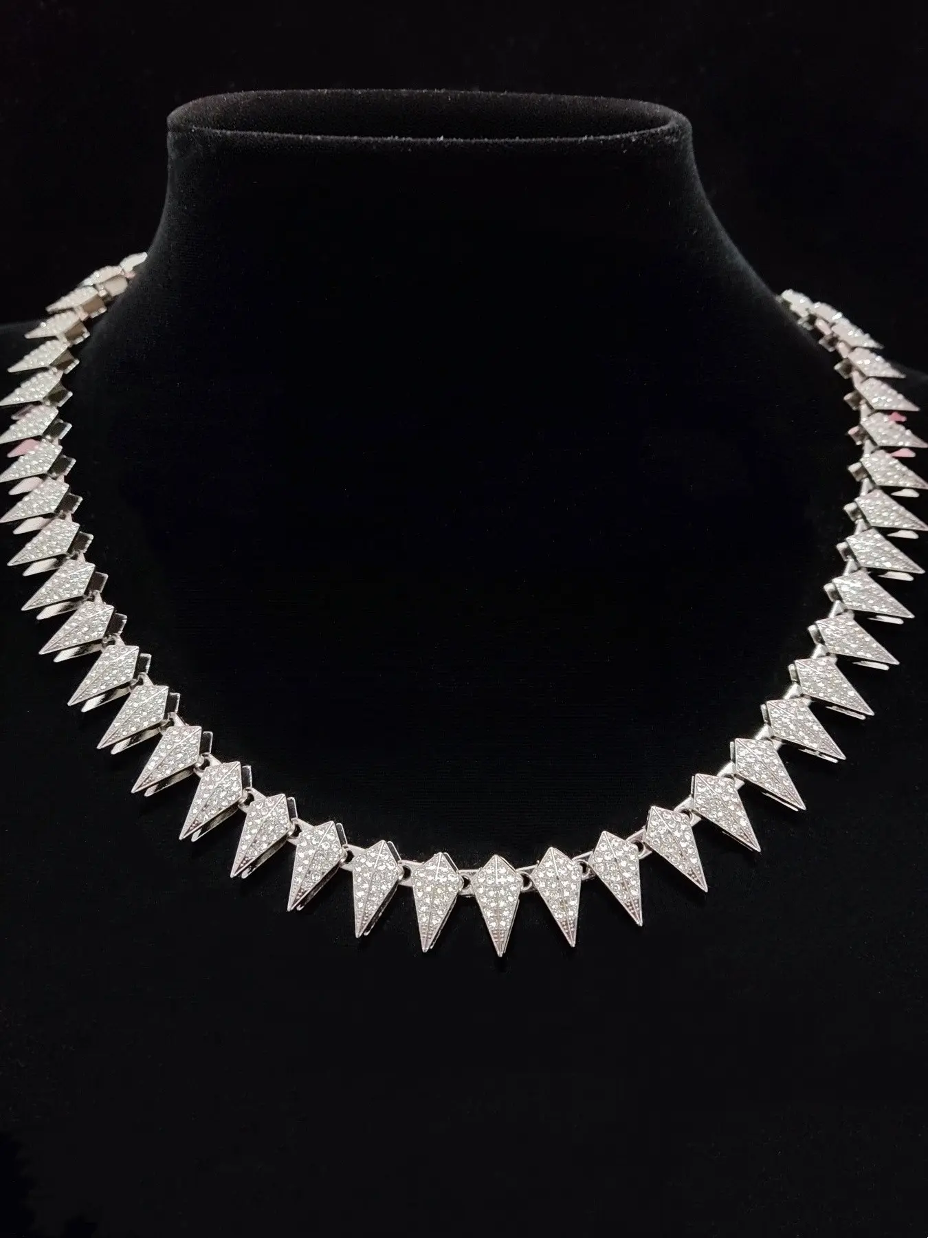 Rhinestone Decorated Rivet Shaped Chain Necklace, Fashion Zinc Alloy Chain Jewelry for Women and Men, Casual All-match Accessories, Fashion Cool Accessories, for Party, Daily Clothing Decoration, without Box