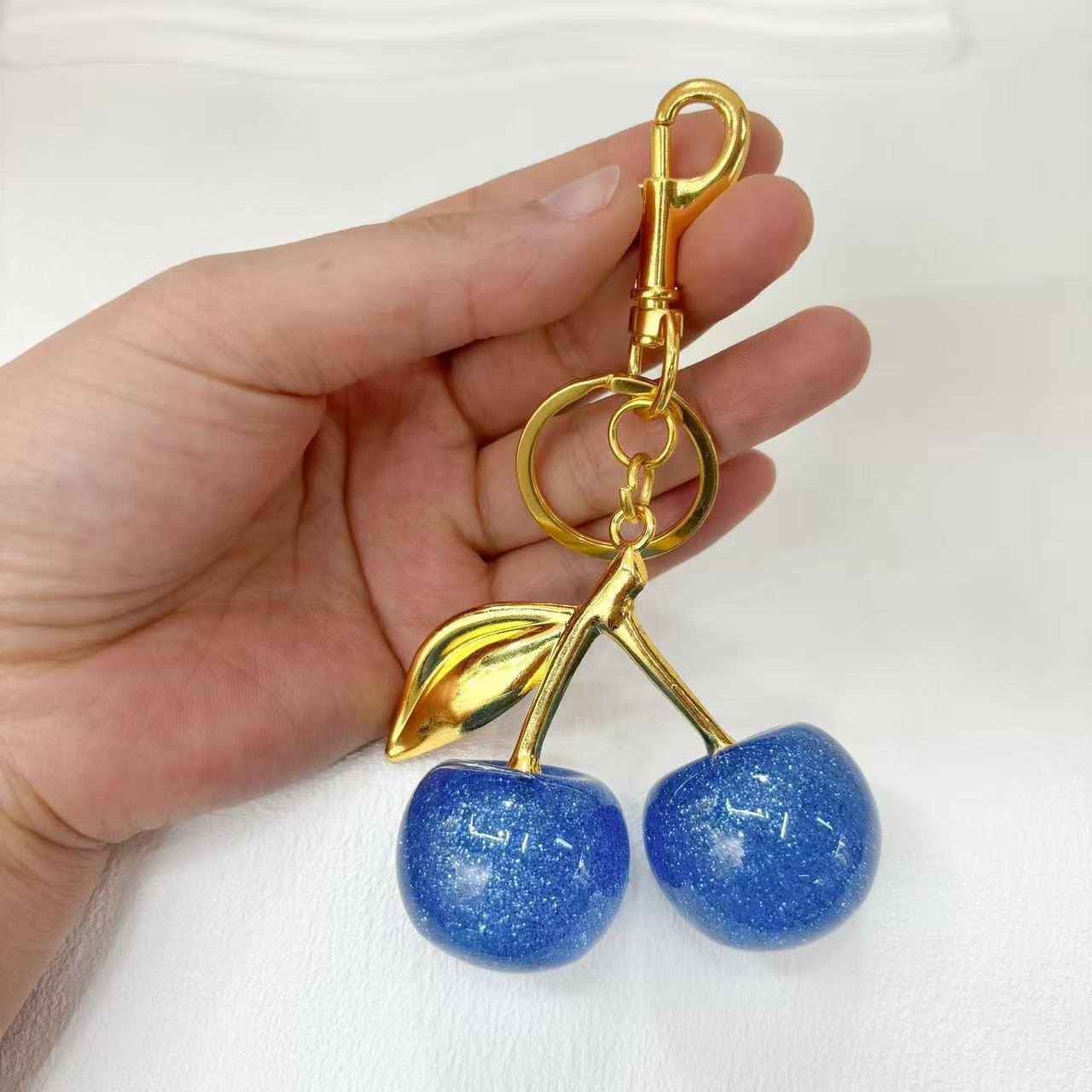 Cute Cherry Design Sparkly Bag Charm Lightweight Stylish Adorable Pendant for Women Girls Perfect Everyday Use Charming