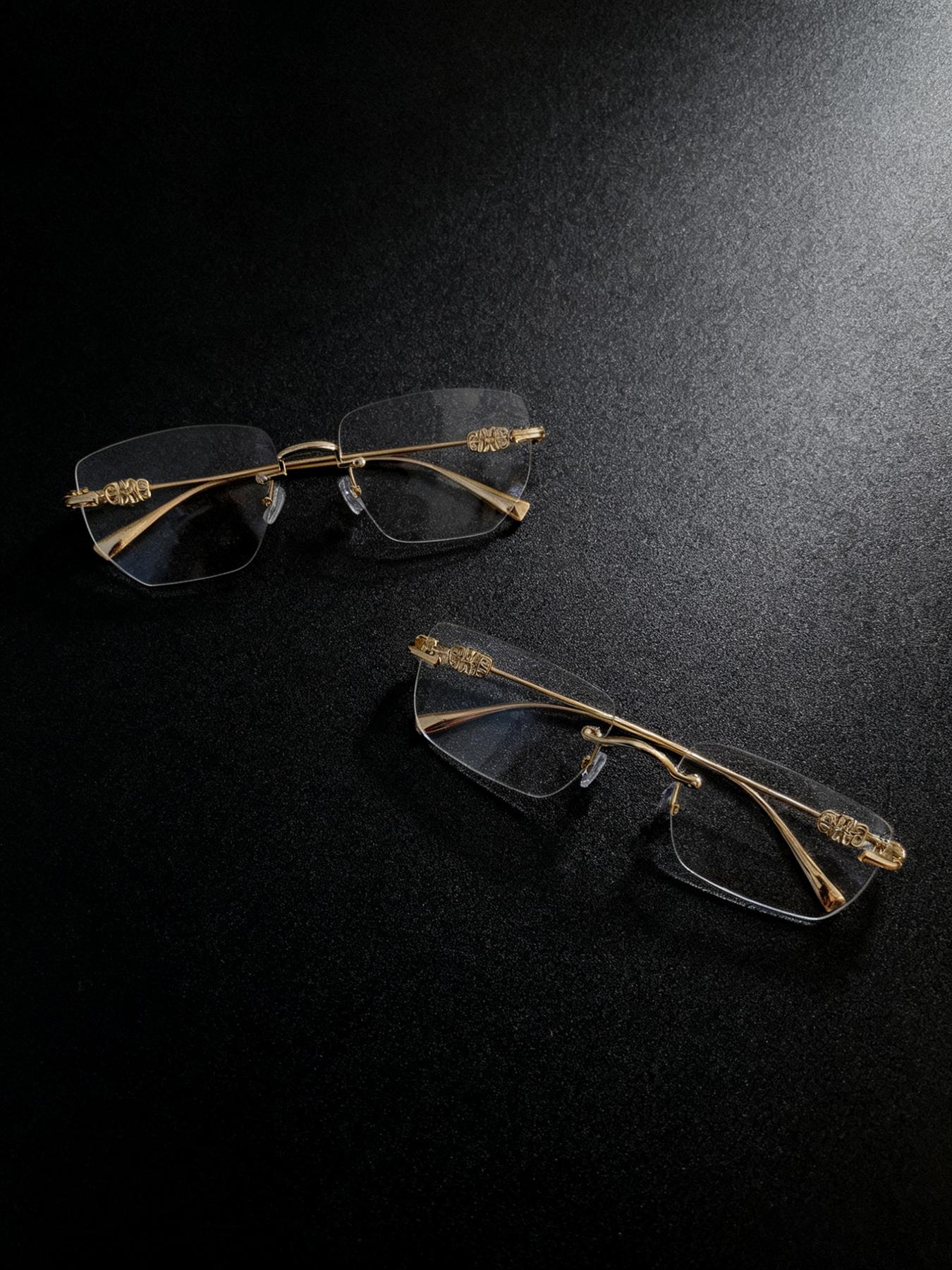 Frameless Blue Light Blocking Glasses, Lightweight Business Style, No Prescription Women's Eyeglasses, Simple Design, Comfortable Wear, Anti Blue Glasses, Lightweight Eyewear