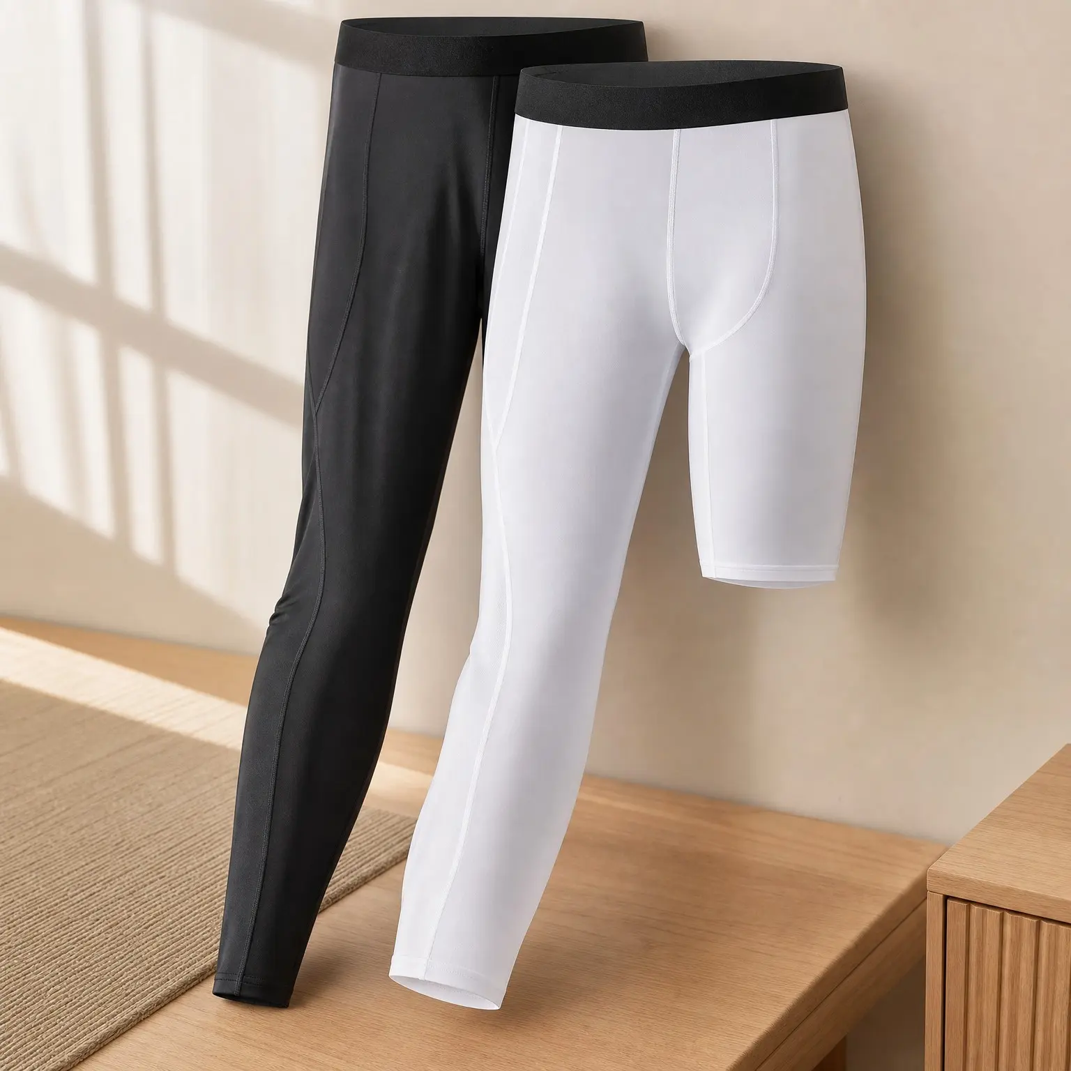 Men's Basketball Single Leg Compression Tights Full Length Compression Pants Sports Base Layer UnderwearGift