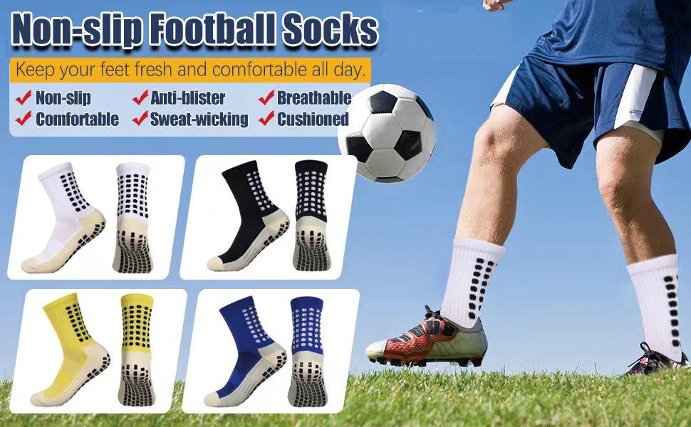 1 Pair/3 Pairs Outdoor Sports Soccer Socks for Men and Women, Non-slip Breathable Socks Grip Socks Athletic