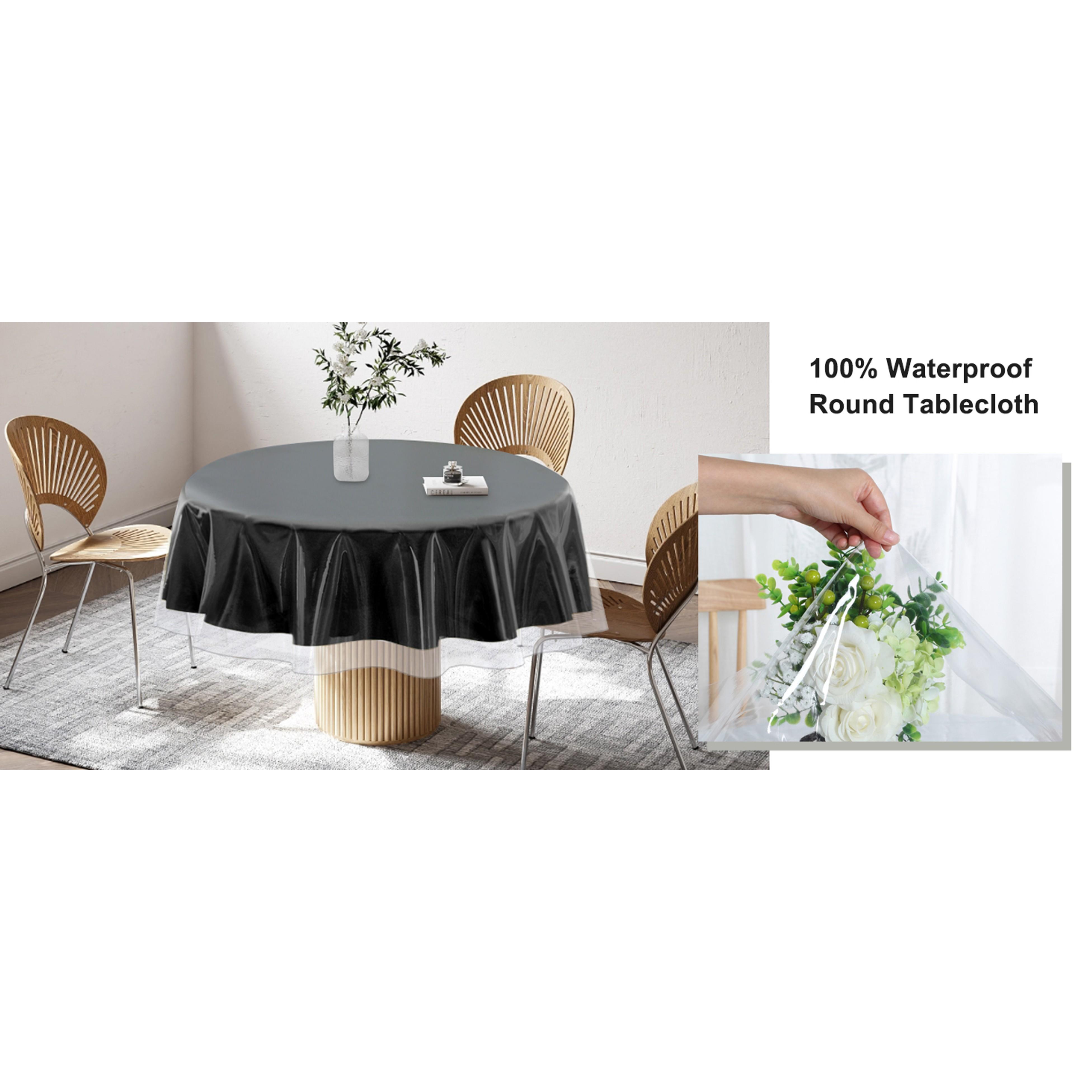 Clear Plastic 100% Waterproof Tablecloth - 54 x 78 Inch - Vinyl PVC Rectangle Table Cloth Protector Oil Spill Proof Wipe Clean Table Cover for Dining Tables, Parties & Camping, Crystal Clear Clear Plastic 100% Waterproof Tablecloth - 54 x 78 Inch - Vinyl PVC Rectangle Table Cloth Protector Oil Spill Proof Wipe Clean Table Cover for Dining Tables, Parties & Camping, Crystal Clear