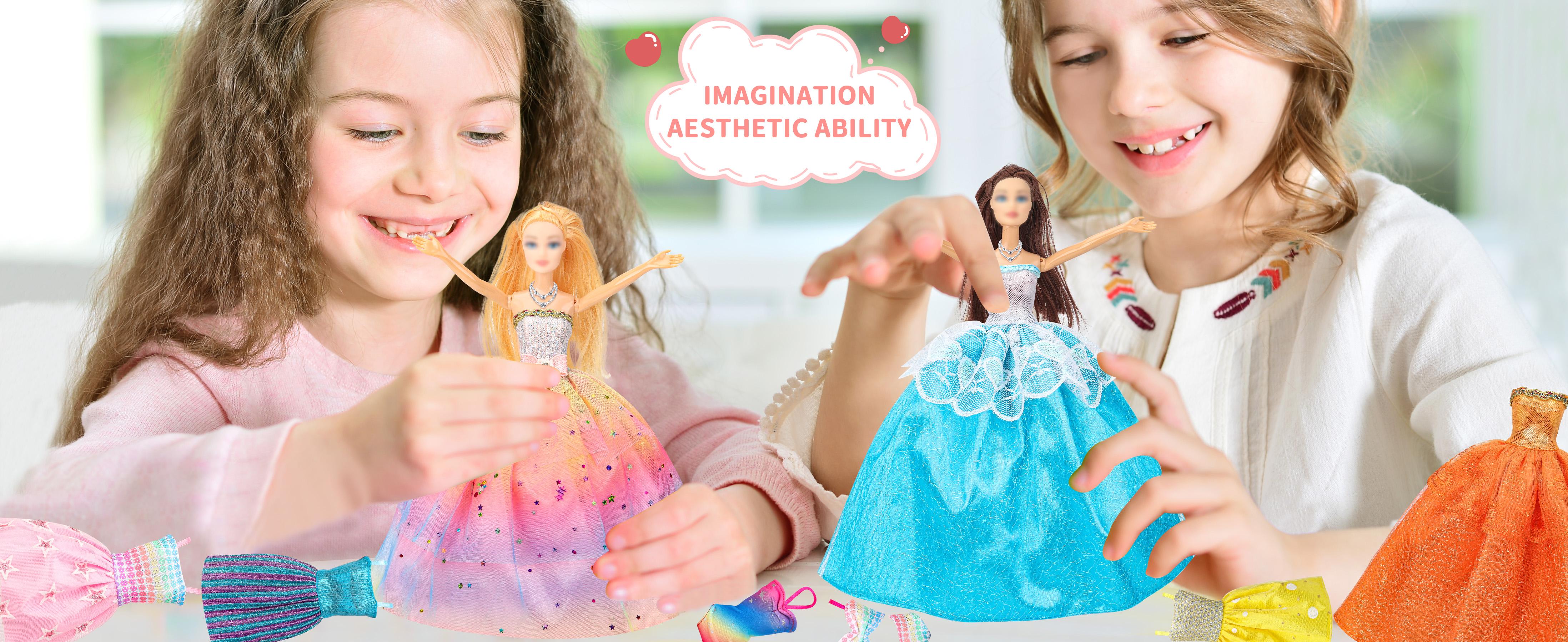 70 Pcs Doll Clothes and Accessories,2 Wedding Gown 6 Fashion Dresses 2 Set Casual Outfits 1 Top 1 Pant Bikini 1 Swimsuit,20 Hanger 10 Shoe 27 Accessories Toys for Girls Kids Birthday and Valentines Gift