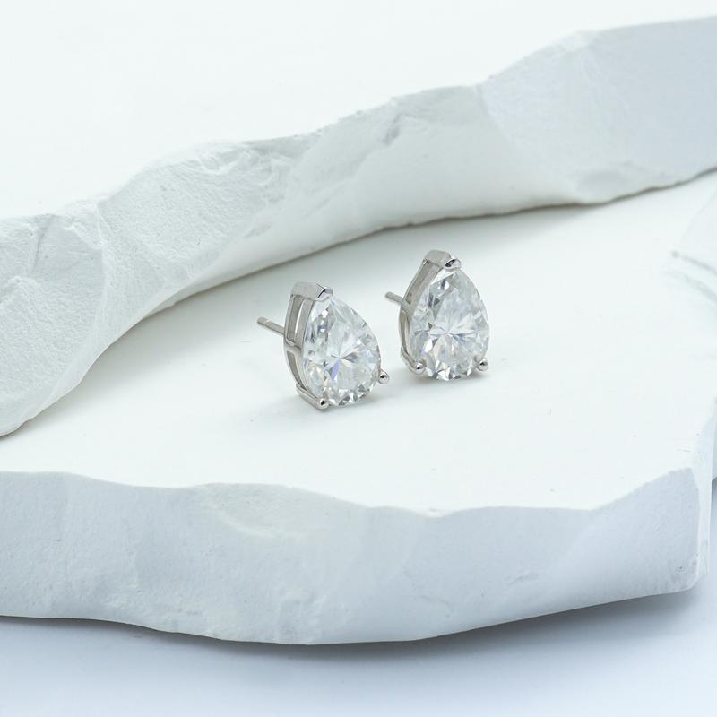 Pear Cut Stud Earrings D Color VVS Synthetic Moissanite Stud Unisex Earrings Birthday Anniversary Mother's Day Gifts for Men Women Pear Cut Stud Earrings D Color VVS Synthetic Moissanite Stud Unisex Earrings Birthday Anniversary Mother's Day Gifts for Men Women