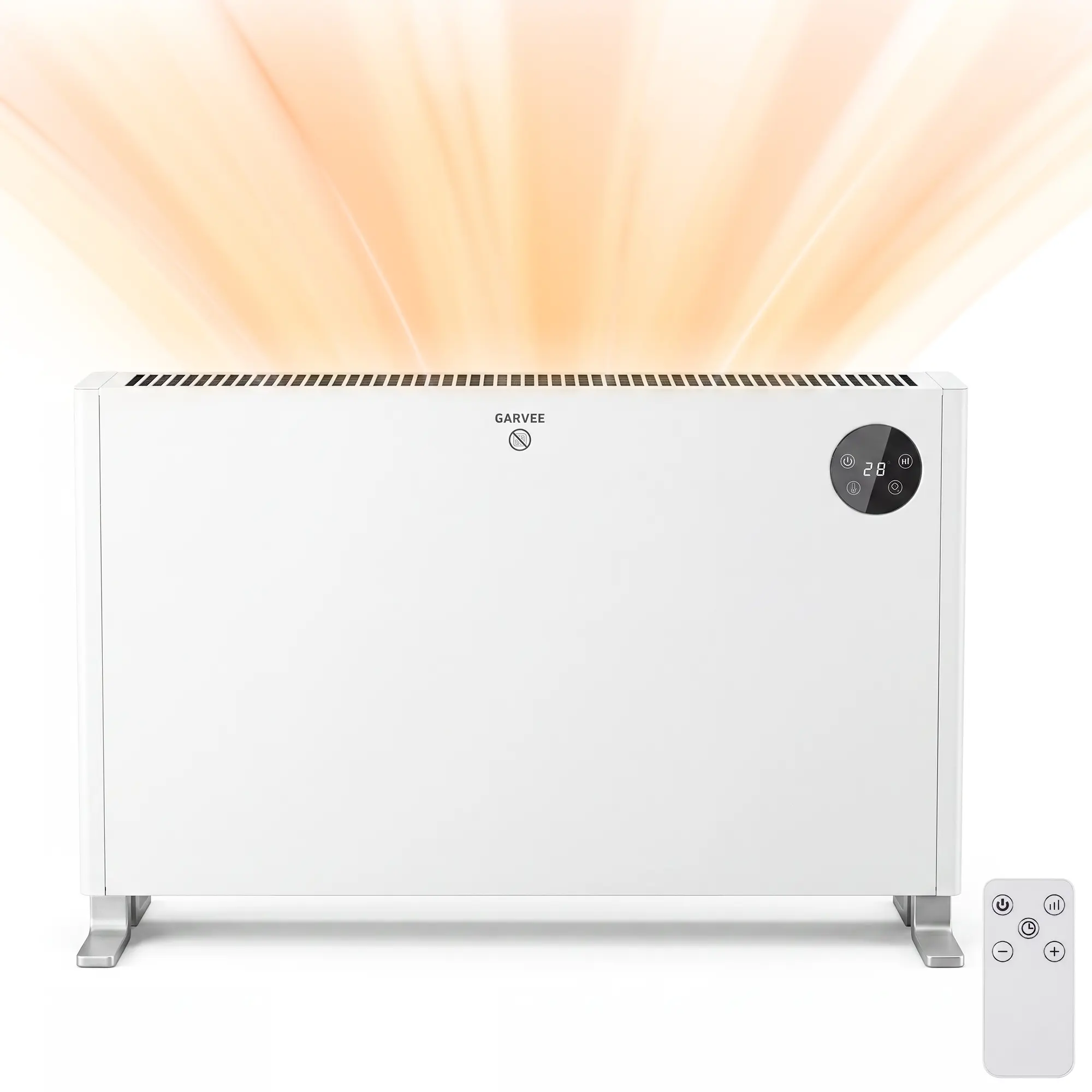 1500W Quiet Convection Space Heater with Thermostat & Remote – Slim Freestanding Electric Panel Heater for Bedroom, Living Room, Office, Bathroom – Modern Indoor Heating