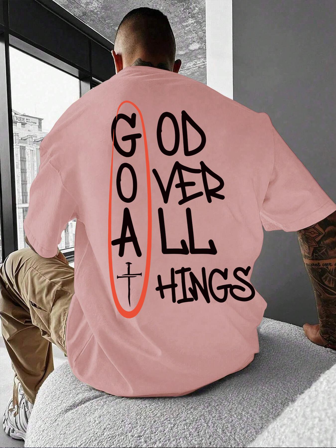 Men's Letter Print Round Neck Tee, Loose Street Fashion Short Sleeve T-shirt for Daily Wear, Casual Comfy Top for All Seasons