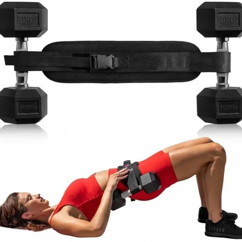 Hip Thrust Belt for Glutes – Padded Booty Builder for Dumbbells, No Hip Pain, Home Gym Workout Equipment for Sculpting & Toning