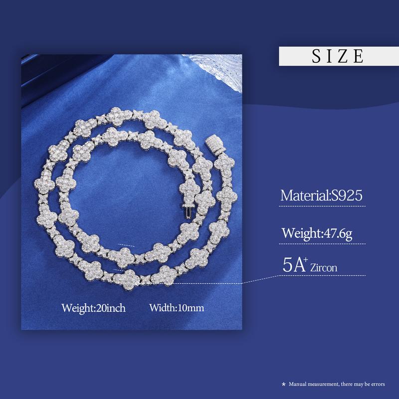 【#NS9250035】Original Design Cross Star Tennis Chain Necklaces for Women 10mm S925 Sterling Silver  Iced Out Iced Out Fashion Jewelry for Christmas