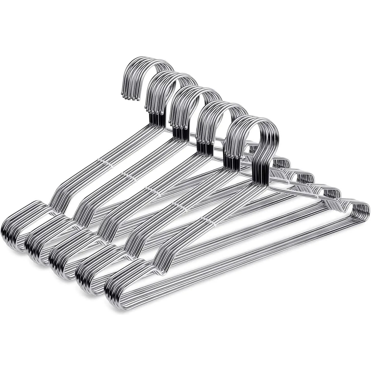 Stainless Steel Wire Hangers - 50 Pack Heavy Duty, Space Saving 16.5 inch Ultra Thin Coat Hangers