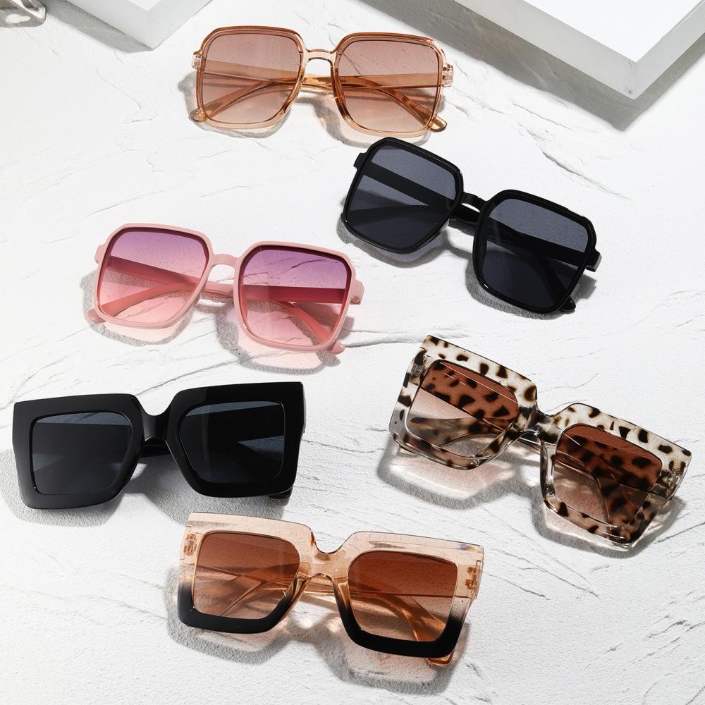 Women's 6Pcs Large Square Sunglasses Bulk Set - Tortoiseshell, Jelly Color PA Frames, Anti-UV Tinted Lenses, Trendy Oversized Fashion Eyewear for Daily Travel, Beach Female Wear, Anti-Uv Lenses