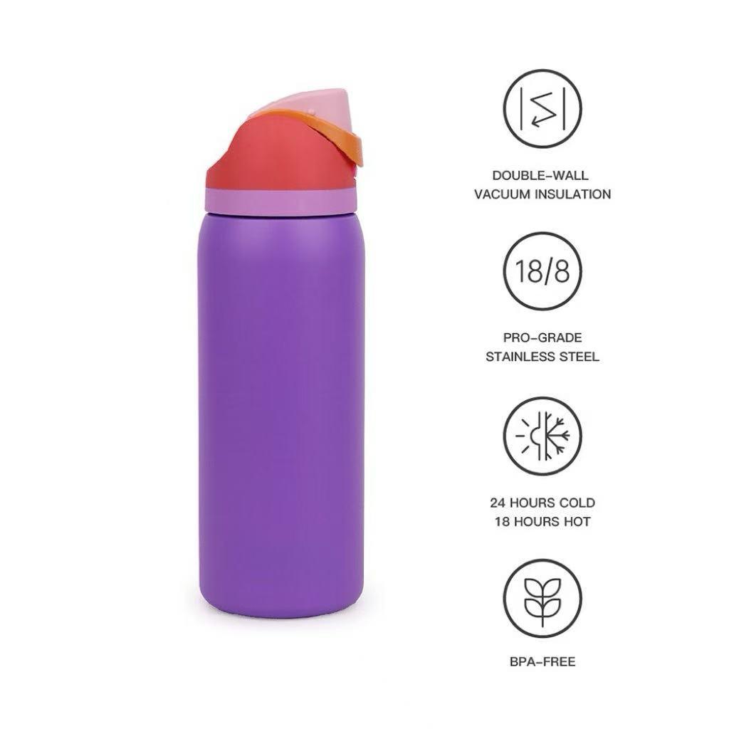 Stainless Steel Insulated Water Bottle with Straw, BPA-Free, Ideal for Outdoor Students and Office Workers, Travel Sports Cup