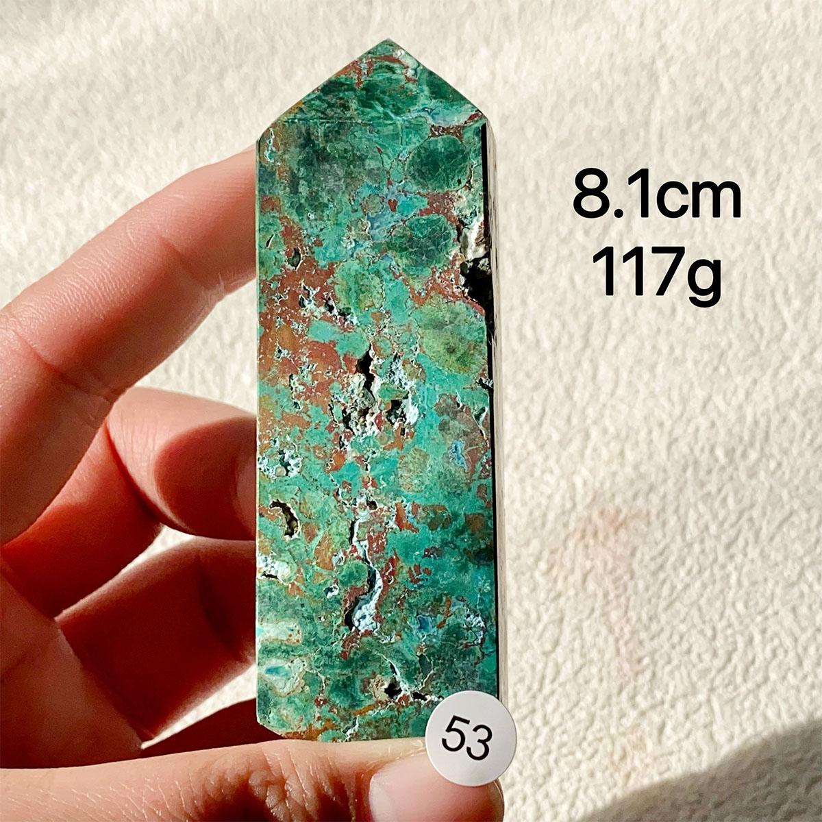 Chrysocolla Crystal Tower Malachite Wand Quartz Point Decor Polished Obelisk  Healing  Reiki Energy Crystal Gem