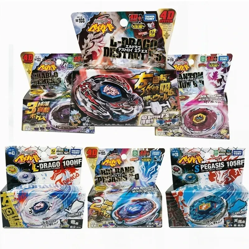 TAKARA TOMY Original Box Beyblade Classic Novelty Toy Set - BB108 L-Drago Destructor F:S, BB88 Meteo L-Drago LW105LF, BB30 Rock Leone 145WB for Kids Above 12