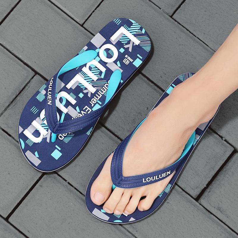 Men's Casual Flip-Flops, PVC Material, Medium Width, Less Than Ankle Height, Comfortable Beach Sandals, Non-Slip, Ideal for Home & Beach