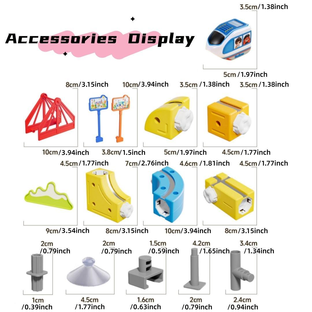 Electric Train Set, Interlocking Track System, Electric Ring Railway, 3-5 Year Old Building Tracks, Anti-Roll Design, Stem Education Gift