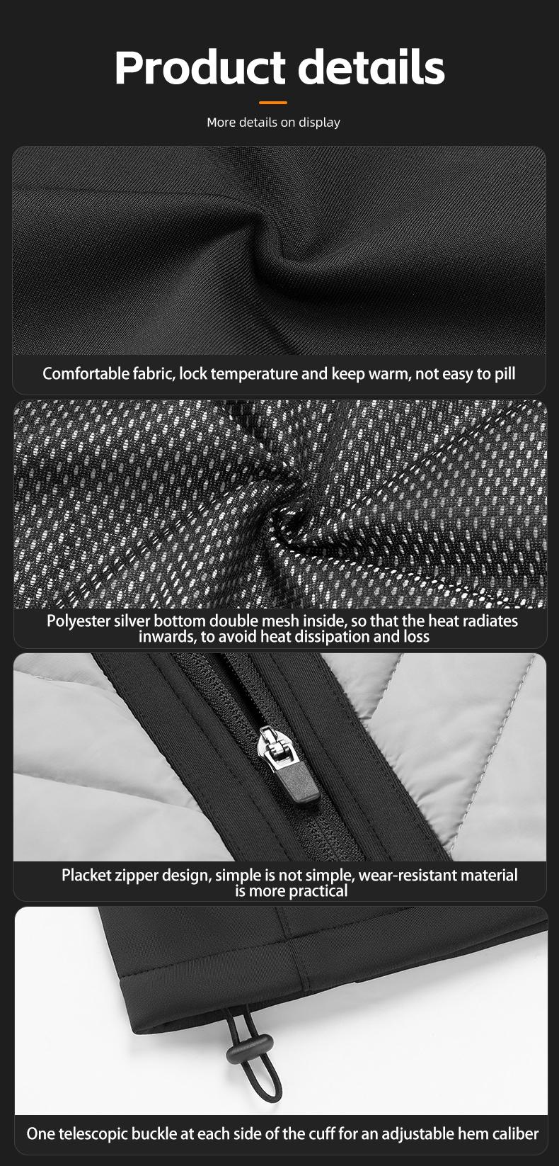 ROCKBROS Heated Vest for Men and Women,Smart Electric Heating Vest Rechargeable,Battery Not Included