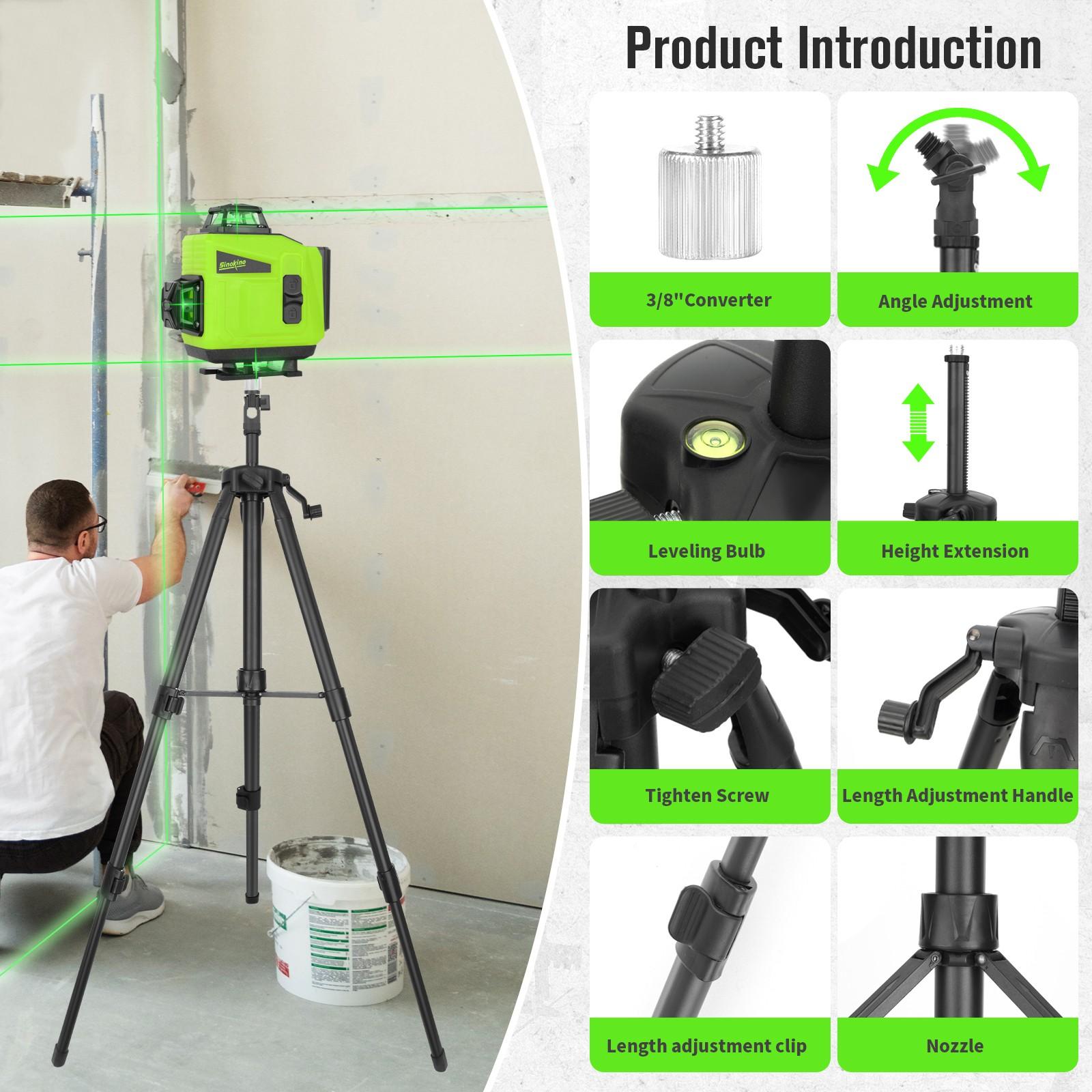 GZG 4D Laser Level Tool for Accurate Measurements, High Precision Laser Leveling Instrument for Construction & DIY Projects