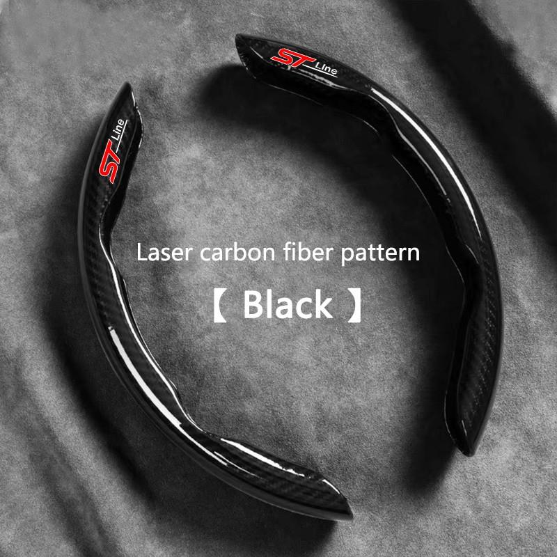 2pcs Carbon Fiber Anti-Slip Car Steering Wheel Cover, Compatible with Ford Models, Durable & Comfortable Grip, Easy Installation
