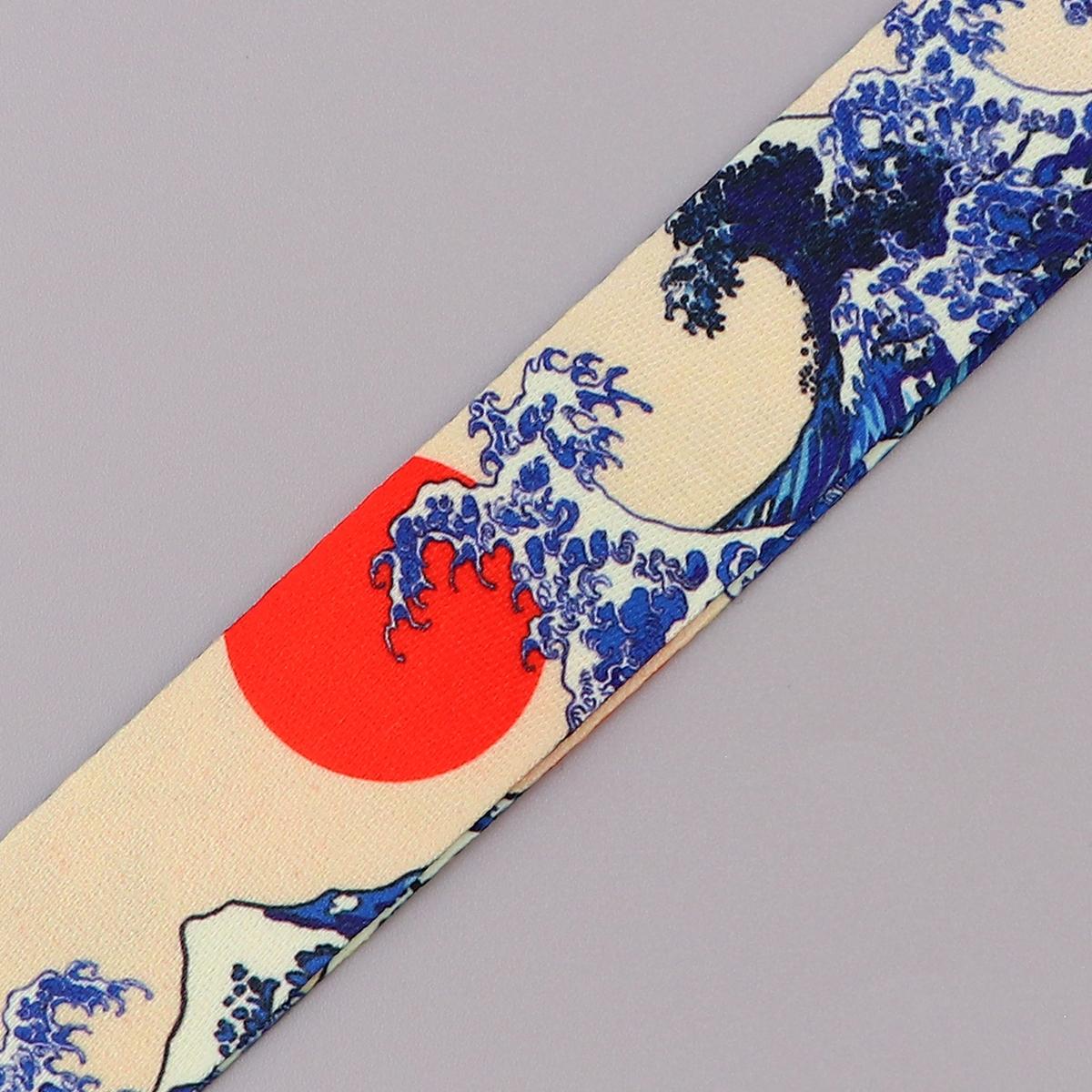 Kanagawa Waves Neck Strap Lanyards Keychain Badge Holder Phone Charm USB ID Credit Card Pass Hang Rope Lariat Lanyard for Keys Accessories Gifts Phone Accessory Phone Sling