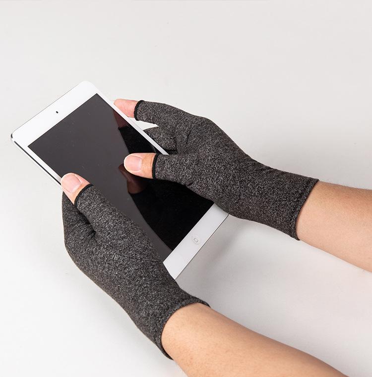 Breathable Half-Finger Compression Gloves, Solid Gray Protective Gear with Joint Support for Flexibility in Cycling & Fitness, Anti-Injury Protective Gear, Performance, Stability, Workout Equipment, Sports, Lightweight, Finger Protection Protective Gear