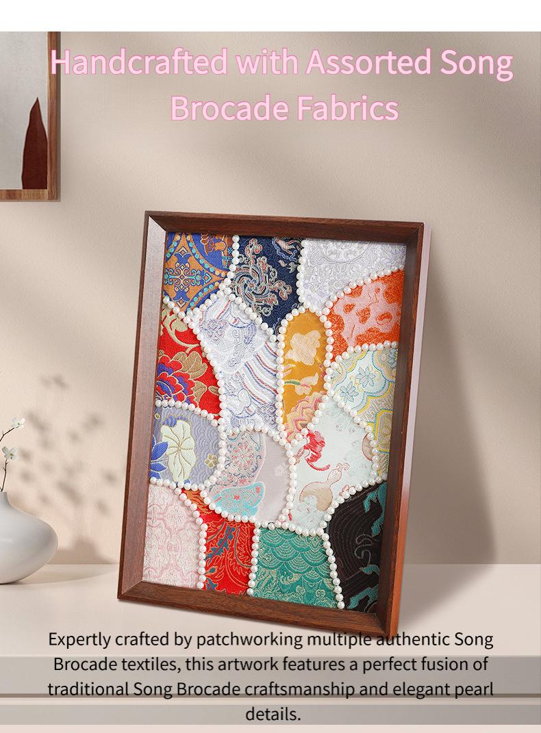 Mother's Day handmade Song brocade cloud shoulder pony DIY pearl photo frame fabric painting material kit team building warm-up decoration hanging ornament