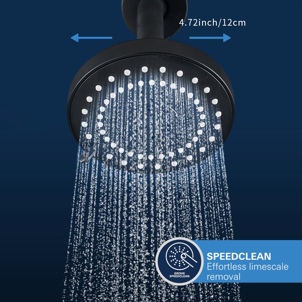 High-Pressure Rain Shower Head, Easy Installation, 5 Spray Modes, Modern Bathroom Upgrade, Polished Finish, Wall-Mounted, Luxury Bath Accessories