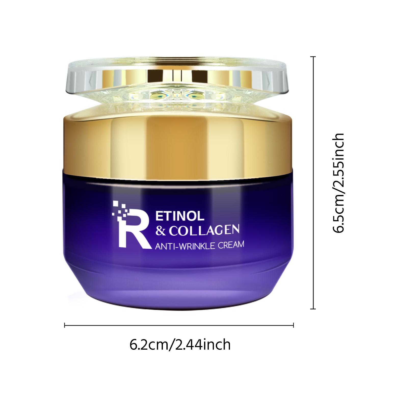 Retinol Face Cream, Anti-Wrinkle Collagen Moisturizer, Rich in Ceramides and Vitamin E, Deeply Nourishes and Hydrates, Fights Fine Lines