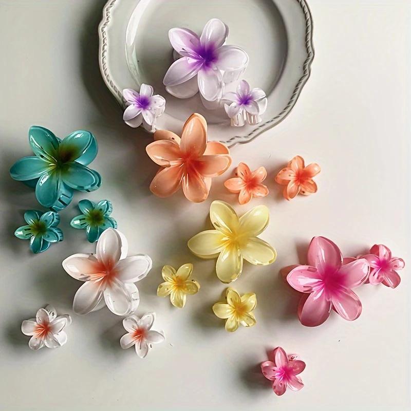18Pcs Flower Hair Claw Clips – Gradient Color Shark Clips Hair Accessories Set