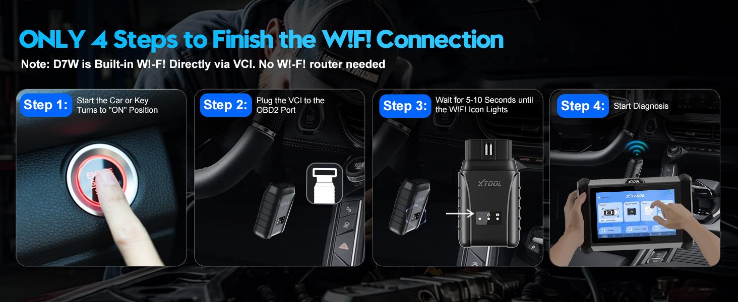 XTOOL D7W Bidirectional Scan Tool, Wireless Ver. of D7/D7S Scanner with 3-Year Updates, ECU Coding, CAN FD&DoIP, 36+ Resets,  Crank Sensor Relearn, All System Car Diagnostic Scanner Bi-Directional Diagnostic