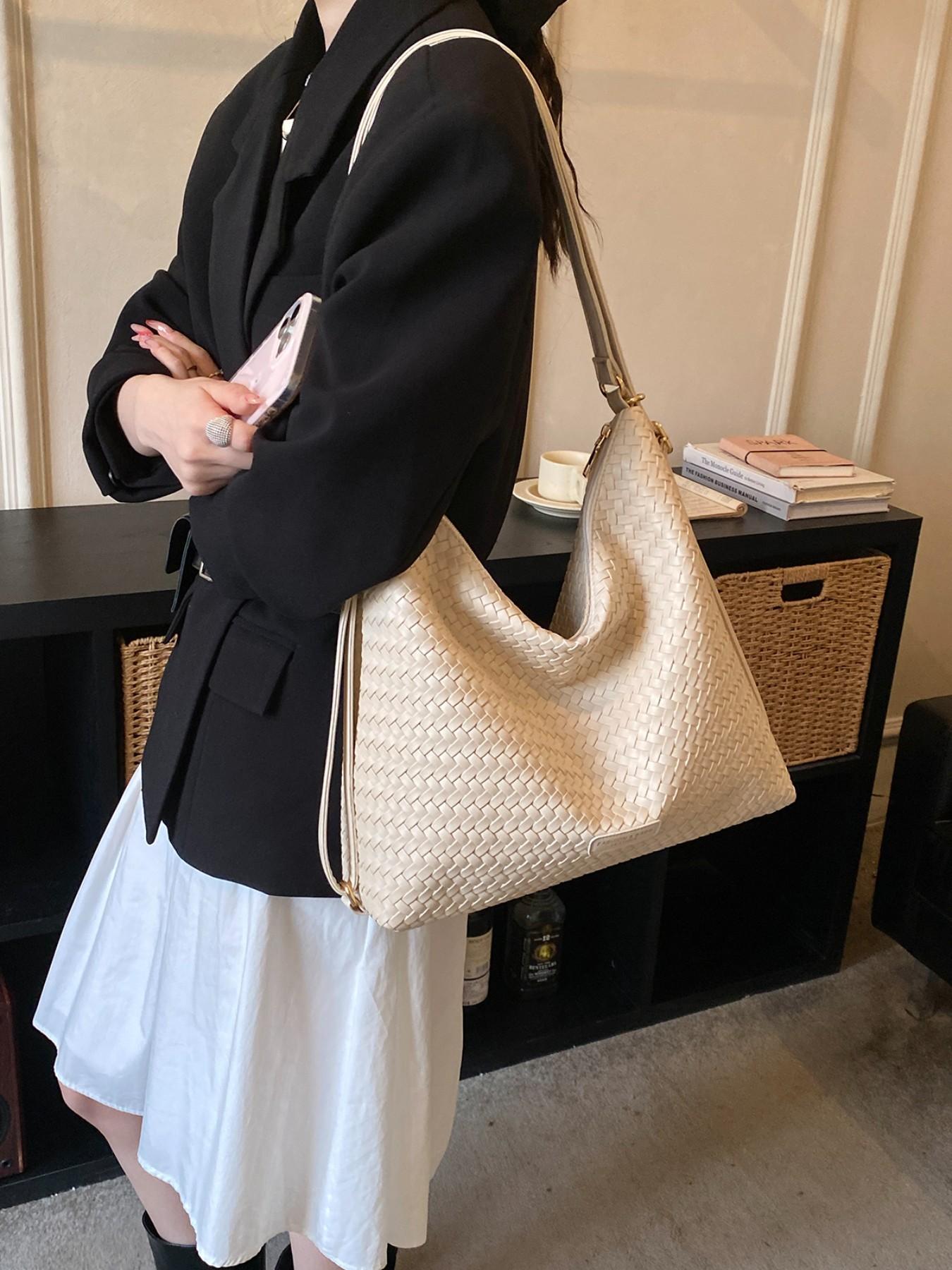 Elegant Retro Large Bag for Women, 2026 New Fashion Soft Leather Tote, High Capacity Commuter Shoulder Bag, PU Material, Multiple Colors Available