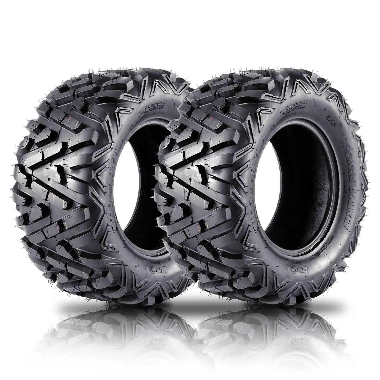 Set of 2 25x10‑12 ATV UTV Tires, 6PR Tubeless Light Mud All‑Terrain Off‑Road Tires, Deep‑Tread High Traction for Sand, Mud and Rough Trails