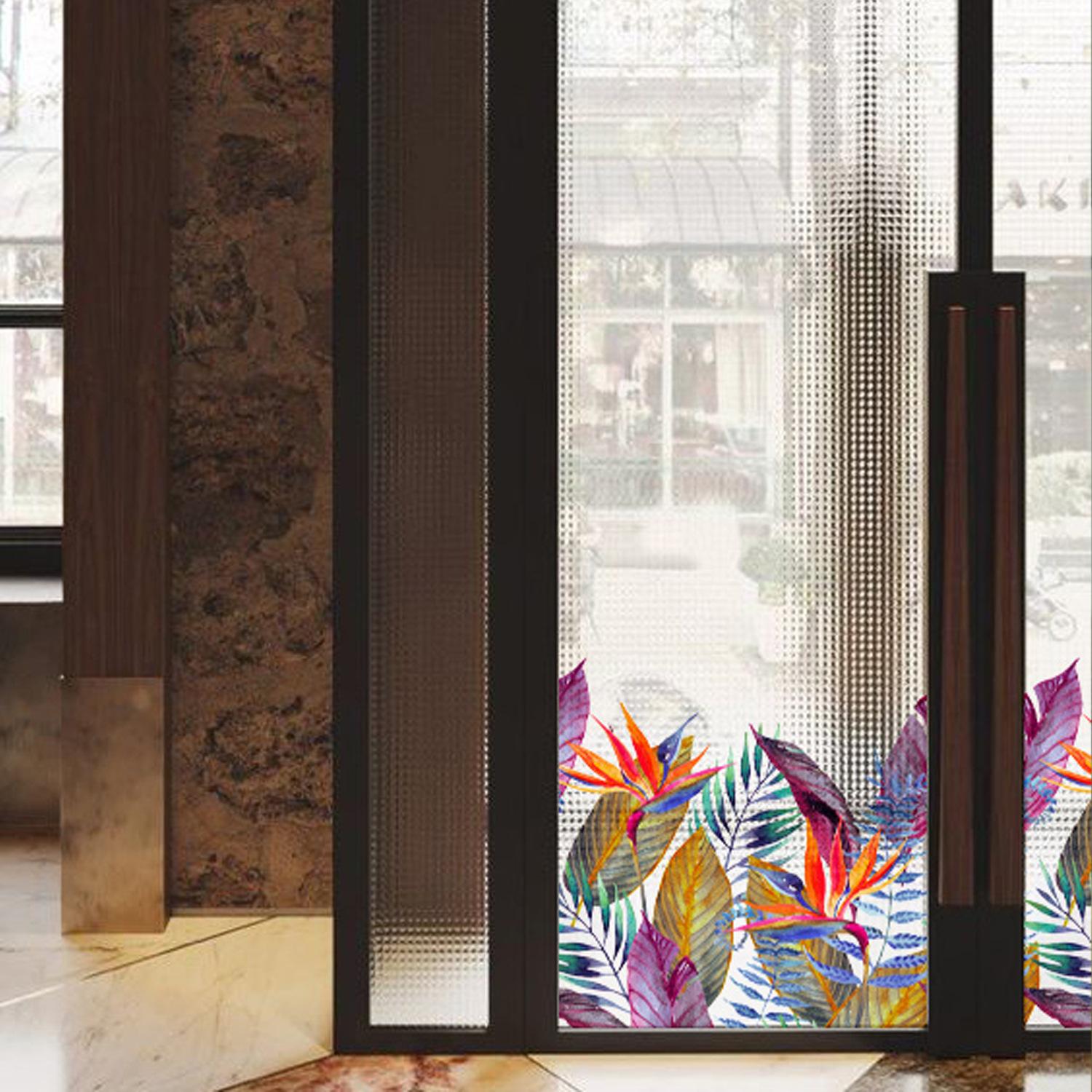 Floral Static Glass Sticker Roll, Removable French Style Glass Film, Room Renovation Decor, Balcony Decoration, No Glue Required