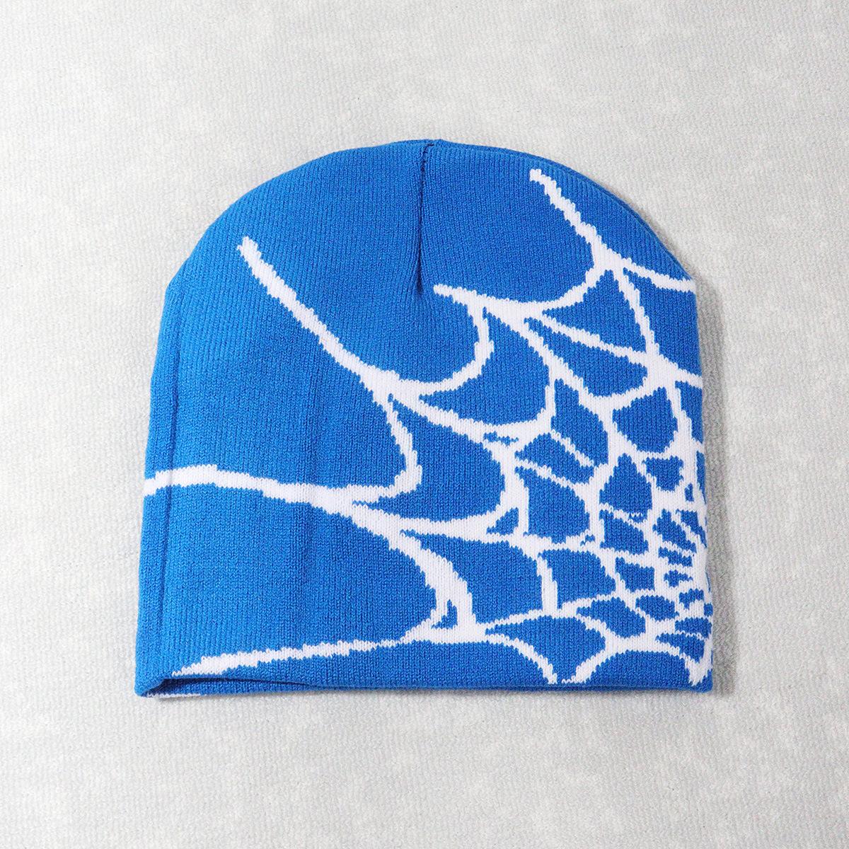 2026 New Spider Web Y2K Jacquard Knitted Beanie, European-American Trend Winter Hat, Sports & Outdoor Accessories for Women, Beanies