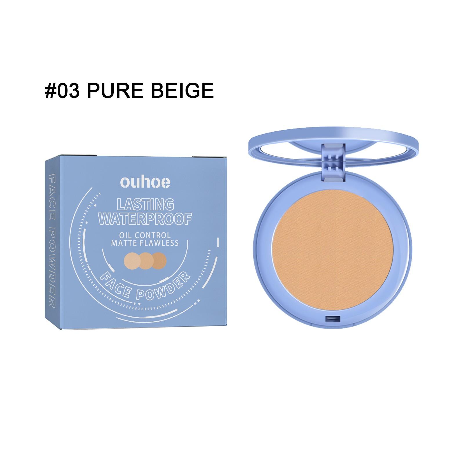 Ouhoe Setting Powder Cake, Oil Control Powder, Long-Lasting Flawless Finish, Lightweight Breathable Makeup Sponge, Ideal for All Skin Types