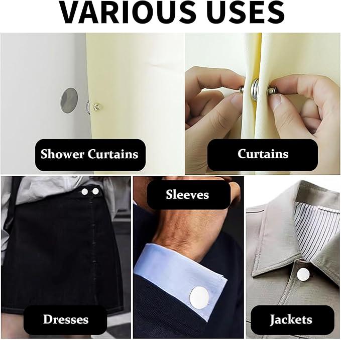 20 Counts Curtain Magnets Closure, Magnetic Curtain Clips, Magnetic Suction Closure Curtain Magnets Stop Light Infiltration Keep Curtain Closed for Home Bedroom Office Draperies