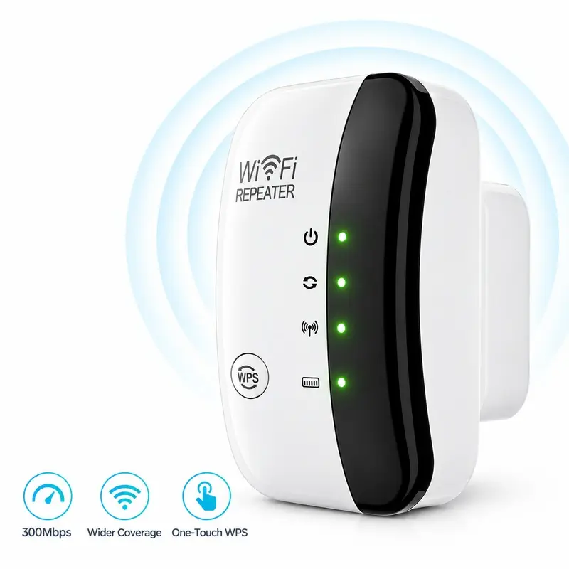 Internet Extender WiFi Booster, Long Range Wireless Repeater with Ethernet Port, Reduces WiFi Dead Zones, Covers 5000 Sq. Ft., Supports 50+ Devices