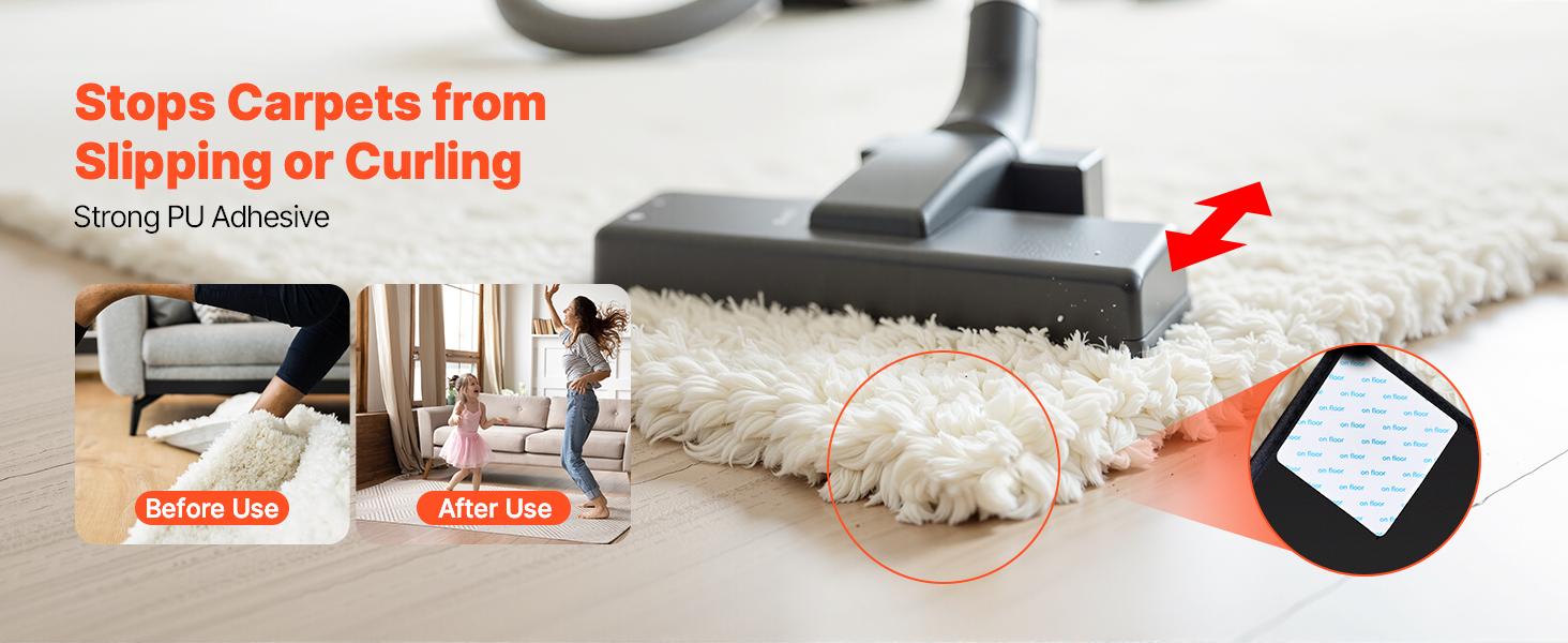 VEVOR Rug Gripper, 20 PCS, Strong Adhesive and Residue-Free, Double Sided Non-Slip Carpet Stickers for Area Rugs, Keep Corners from Curling and Bunching, for Holding Rugs in Place on Hardwood Floors