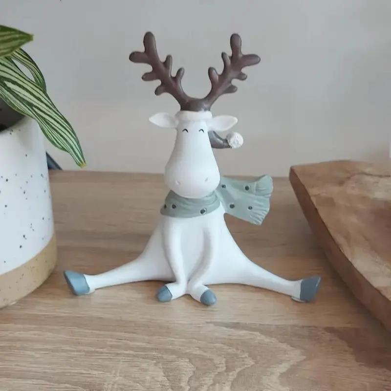 Creative Deer Resin Sculpture, Modern Desktop Ornament, Resin Animal Sculptures, Home Nursery Coffee Shop Decor, Party Gift