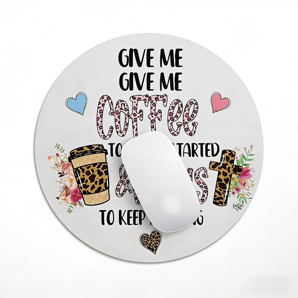 Fashionable Cartoon Round Mouse Pad, Non-Slip Rubber Base, Small Desktop Mat for PC/laptop, Gaming/mouse Pad, Gift for Girls/women - 7.87 Inches