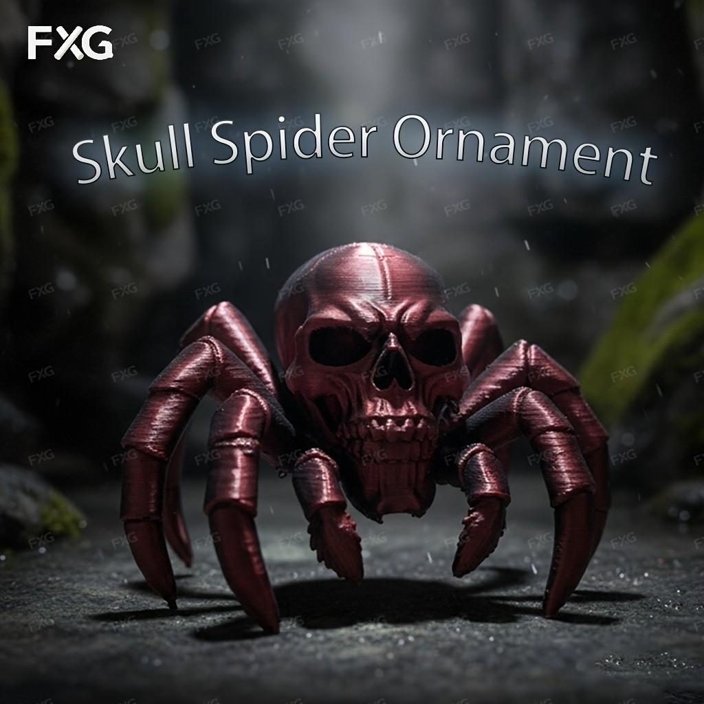 Dark Skull Spider Decorative Figurine, High Precision Print, Gothic Style, Desk Decoration, Christmas Gift, Unique Holiday Display