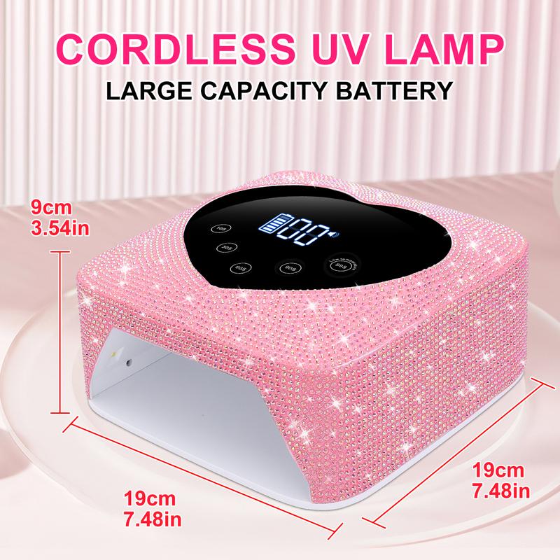 72W cordless rechargeable nail lamp UV LED nail lamp with 30 LED beads rechargeable nail gel dryer  with 5 timing settings  nail salon nail art nail care Manicure Cutics