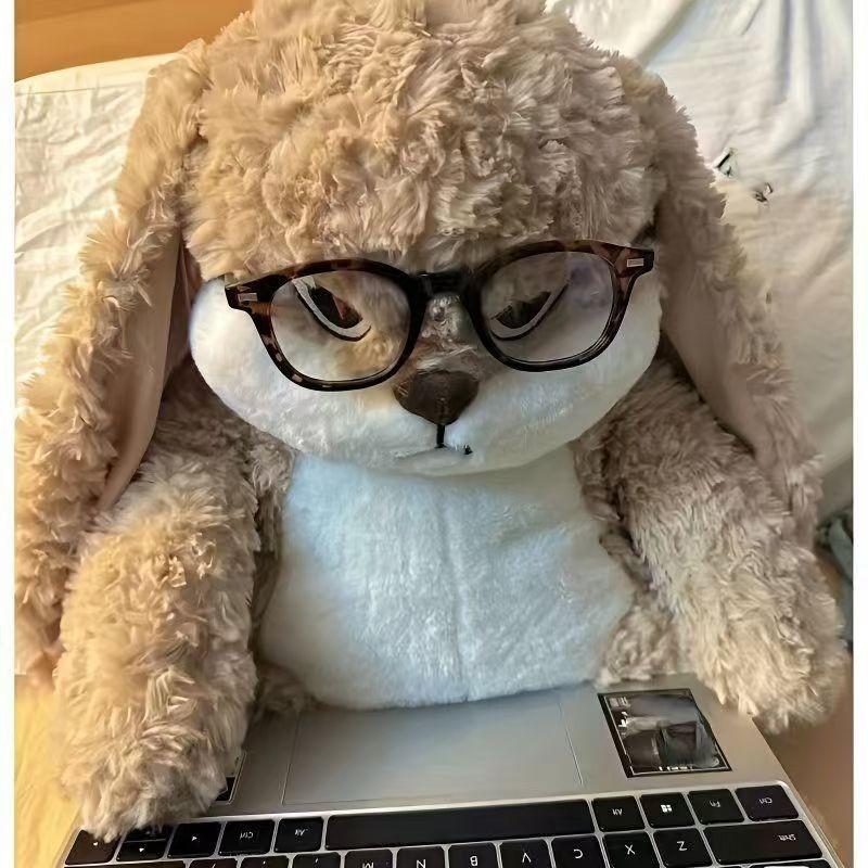 Large Size Angry Rabbit Plush Toy Cute Animal Plushie Doll Kawaii Stuffed Soft Toys Model Room Decor Easter Christmas Birthday Gift