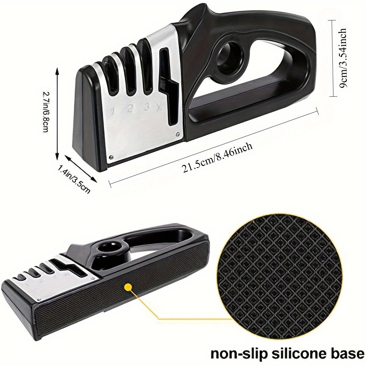 1pc Hand Sharpener, Knife Sharpener, 4 Degree Sharpener, Tungsten Steel for Coarse Grinding, Diamond for Medium Grinding, Ceramic Sharpener and Scissor Sharpener