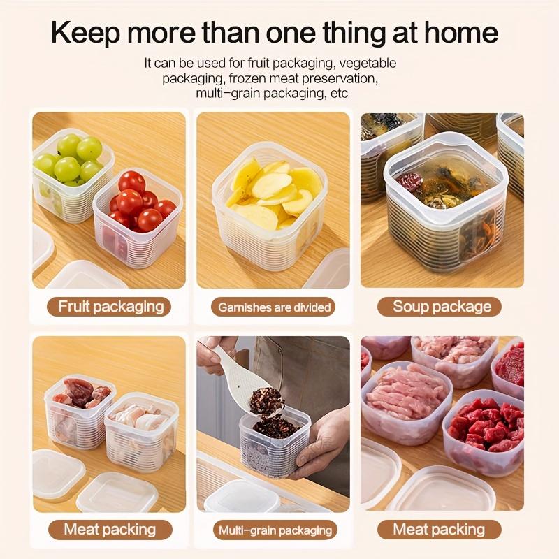 7-Piece Leak-Proof Stackable Food Storage Containers with Lids, Durable PP Material, Ideal for Meat Fruits Vegetables, Indoor Outdoor Use