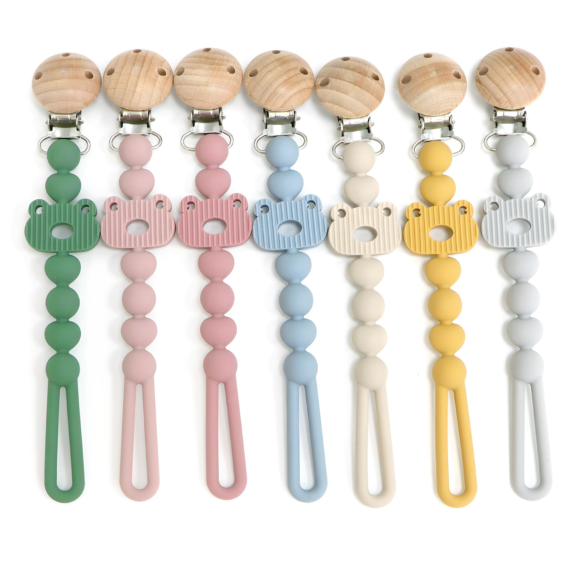 Silicone Pacifier Clip, Frog Shape Pacifier Holder, Suitable for Boys and Girls, Relieves Teething Pain, Baby Essential, Safe for Newborns