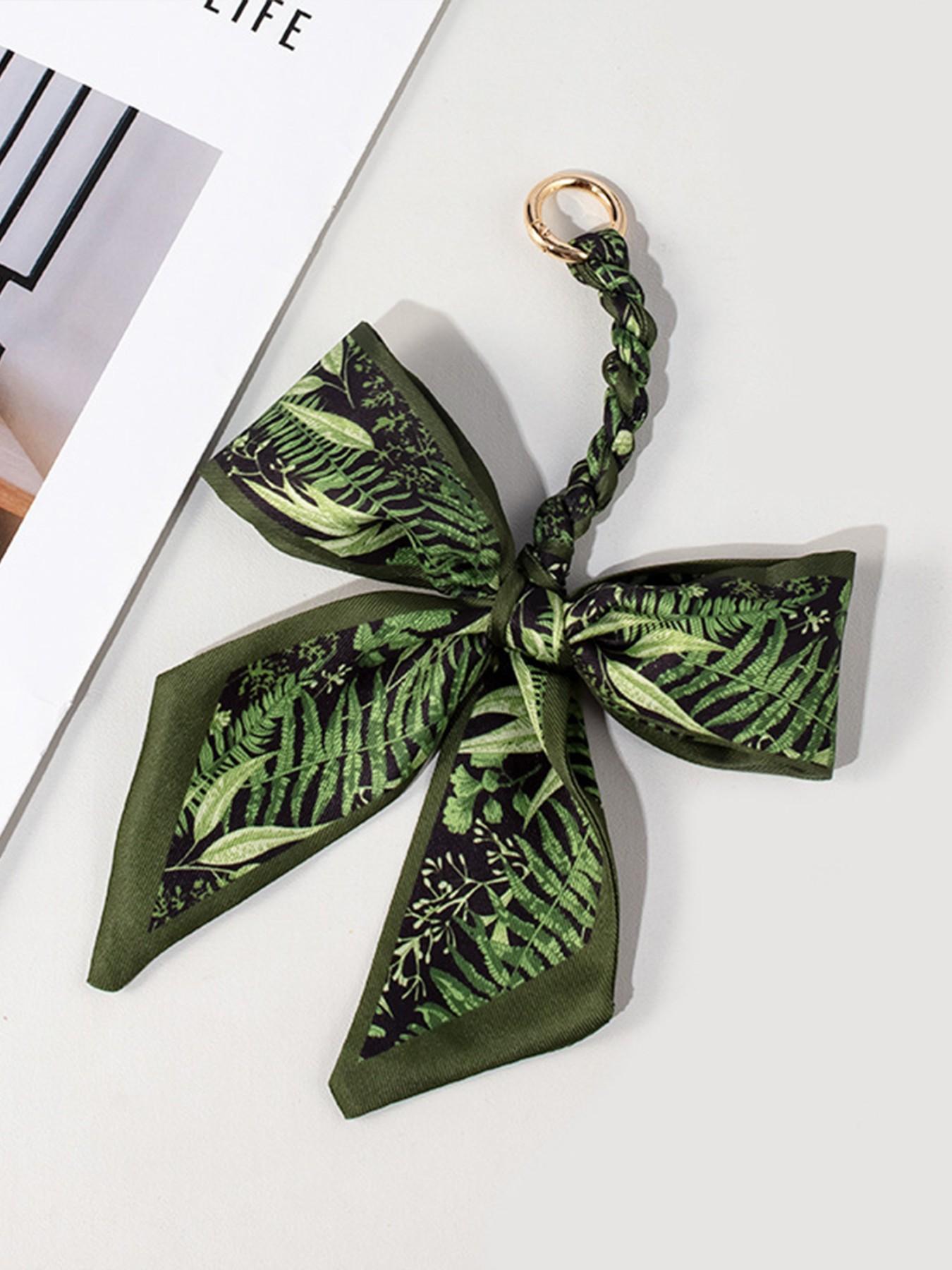 Elegant Braided Silk Scarf Bow Bag Charm, Luxury Handbag Pendant Accessory, Cute Aesthetic Bag Decor, Multi-use Keychain & Phone Charm, Perfect Birthday Christmas Mother's Day Gift for Women Girls, Trendy Bag Accessory for Tote Backpack Handbag