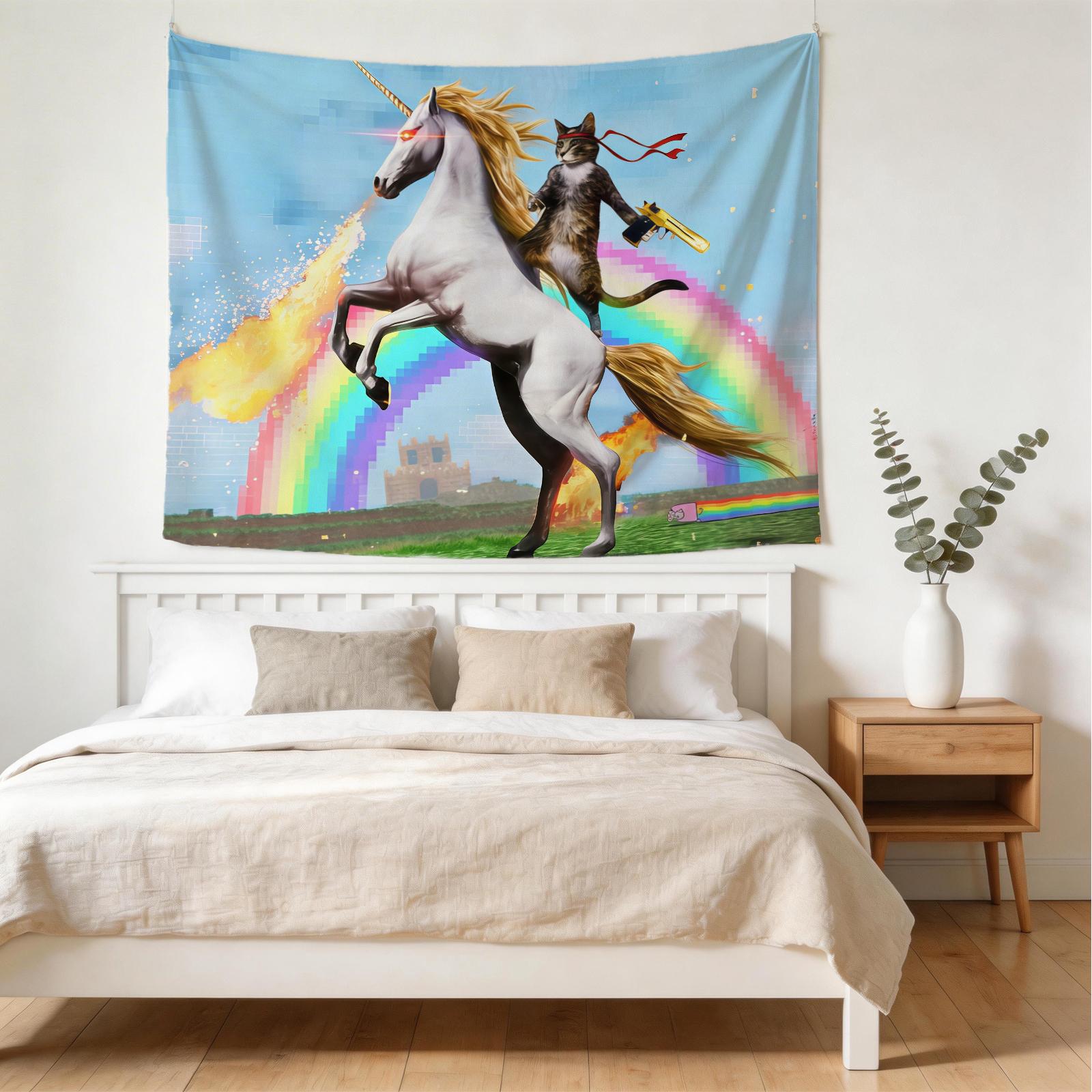 Funny Animal Surfing Theme Tapestry, Creative and Practical, Perfect for Living Room, Bedroom, Dorm, Fashionable and Fun Decor