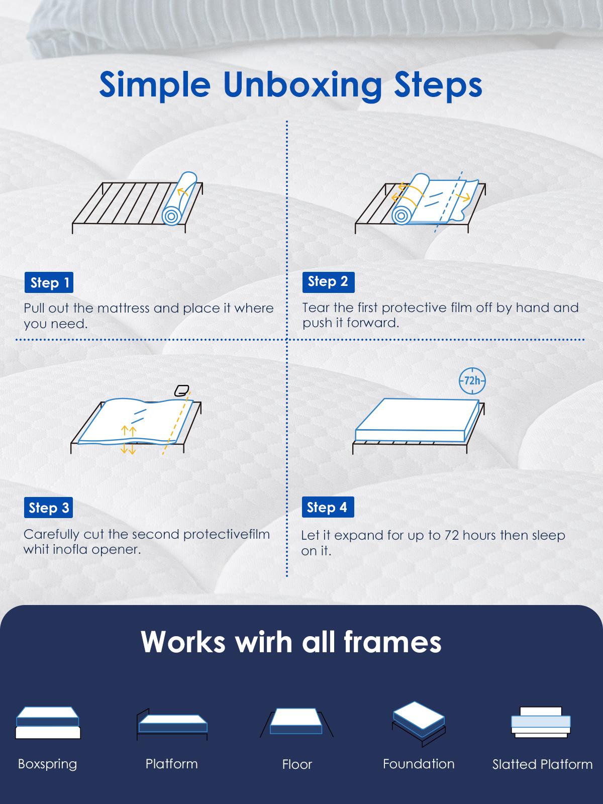 Queen Rose Medium Soft Luxury Hybrid Spring Mattress Lite, Fiberglass FREE, Comfort Gel Memory Foam, Individual Pocket Springs,Mattress in a Box,Backpain Relief,CertiPUR-US Certified,Holiday Gift,Comfy Queen size Bed, Fiberglass-FREE Queen Rose Medium Soft Luxury Hybrid Spring Mattress Lite, Fiberglass FREE, Comfort Gel Memory Foam, Individual Pocket Springs,Mattress in a Box,Backpain Relief,CertiPUR-US Certified,Holiday Gift,Comfy Queen size Bed, Fiberglass-FREE