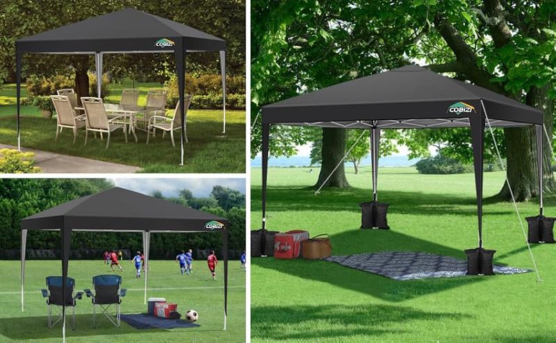 COBIZI 10x10 Ez Pop Up Canopy Tent, UPF 50+ Waterproof Outdoor Canopy, Instant Portable Camping Canopies Gazebo COBIZI 10x10 Ez Pop Up Canopy Tent, UPF 50+ Waterproof Outdoor Canopy, Instant Portable Camping Canopies Gazebo